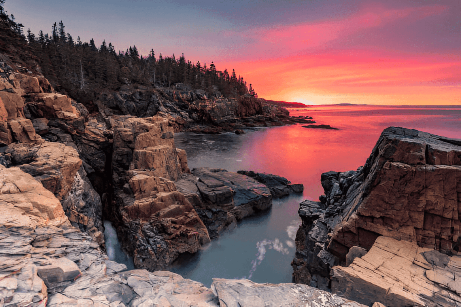 Great Places to Elope in USA_A landscape scene in Acadia National Park in Maine