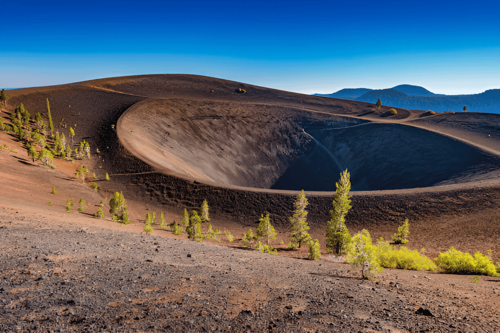 Cinder Cone crater in Lassen Volcanic National Park, California USA